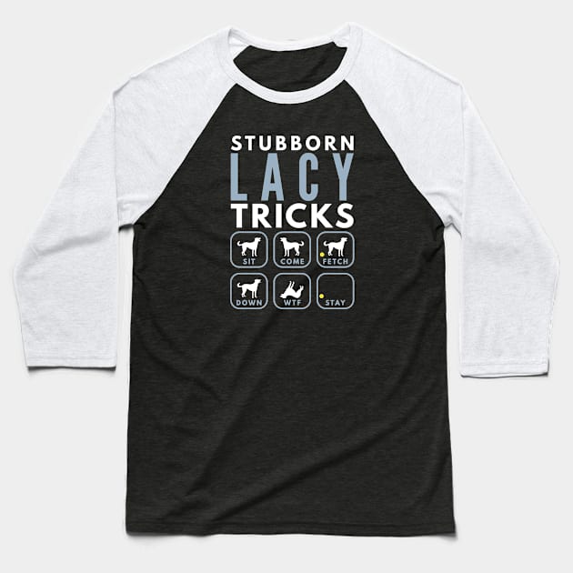 Stubborn Blue Lacy Tricks - Dog Training Baseball T-Shirt by DoggyStyles